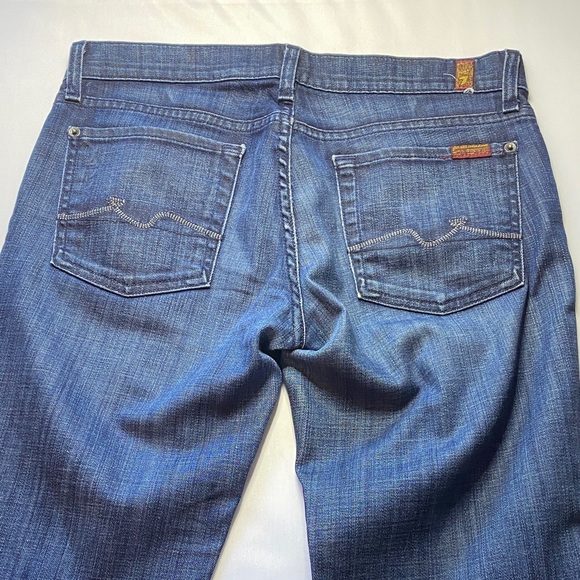 7 For All Mankind Straight Leg Jeans in Deep Blue - Picture 5 of 6